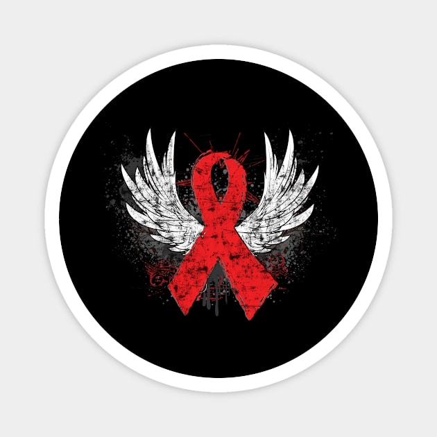 Winged Red Ribbon - World AIDS Day Magnet by wheedesign